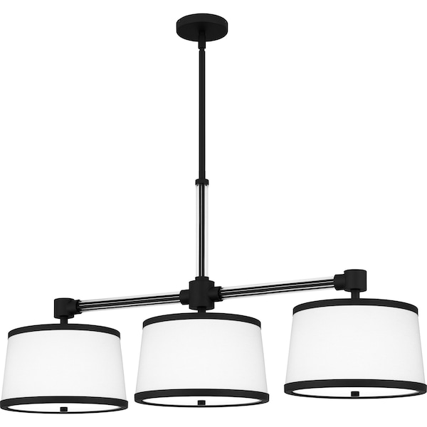 Quoizel Kylen Linear Chandelier 3 Lights Matte Black KYL342MBK - main